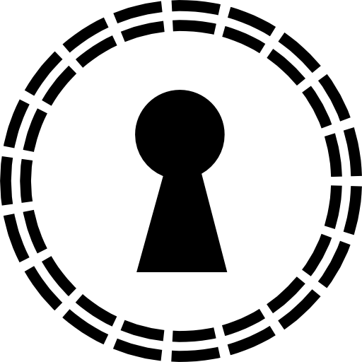 Keyhole shape in a circle of small lines